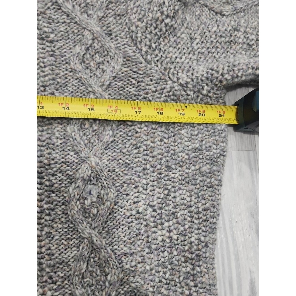 American Eagle Outfitters Wool Blend Marled Gray Cable Knit Sweater Dress - Picture 7 of 7